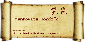 Frankovits Horác névjegykártya